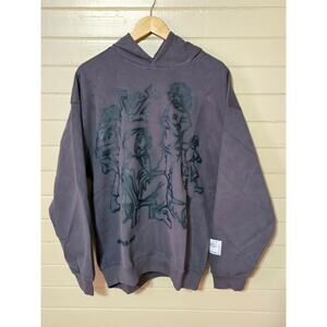 Aelfric Eden Women's Cartoon Line Character Print Hoodie Grey Size Large NWT